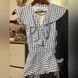 Antonio Melani Wrap gingham top. New without tags